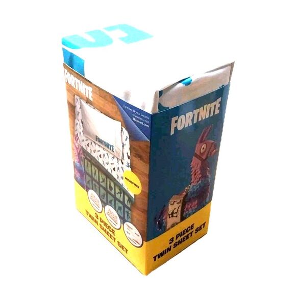 Fortnite Llama 3 Piece Microfiber Twin Bedding Sheet Set Pillowcase Kids Teens - Picture 2 of 8